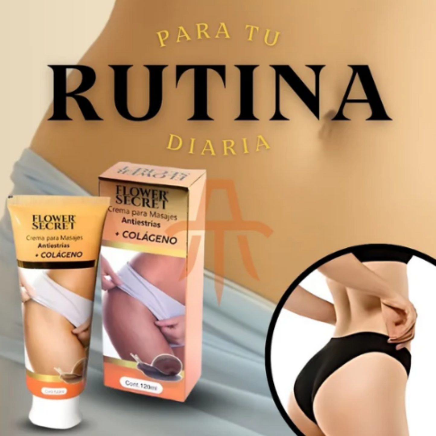 FLOWER SECRET® Crema Antiestrías Colágeno Para Masajes