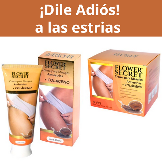 FLOWER SECRET® Crema Antiestrías Colágeno Para Masajes