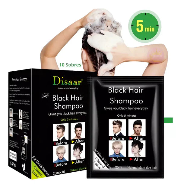 SHAMPOO TIÑE CANAS (Caja de 10 unidades en Sachet)